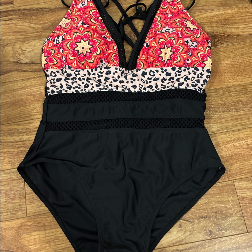 Multicolor Patterned One-Piece Swimsuit